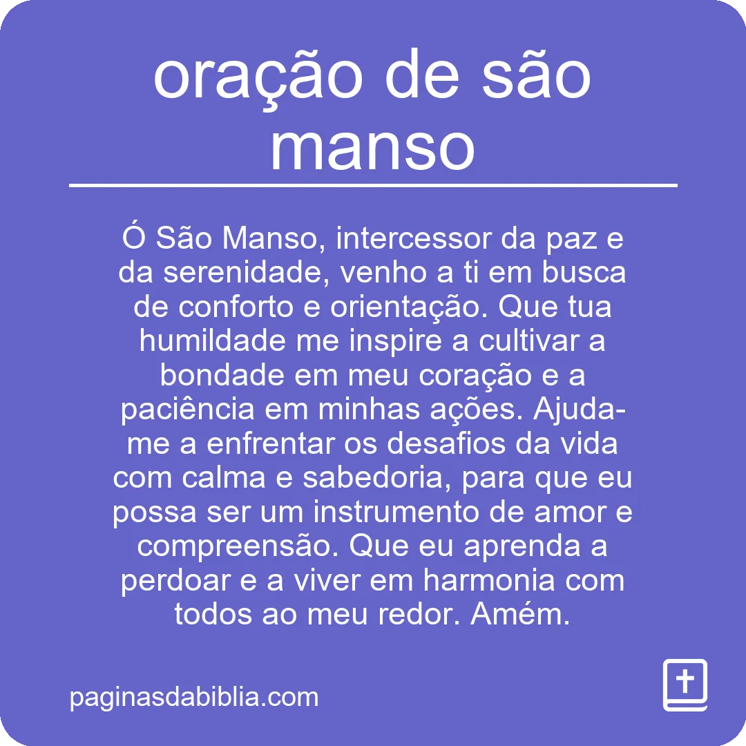 oração de são manso