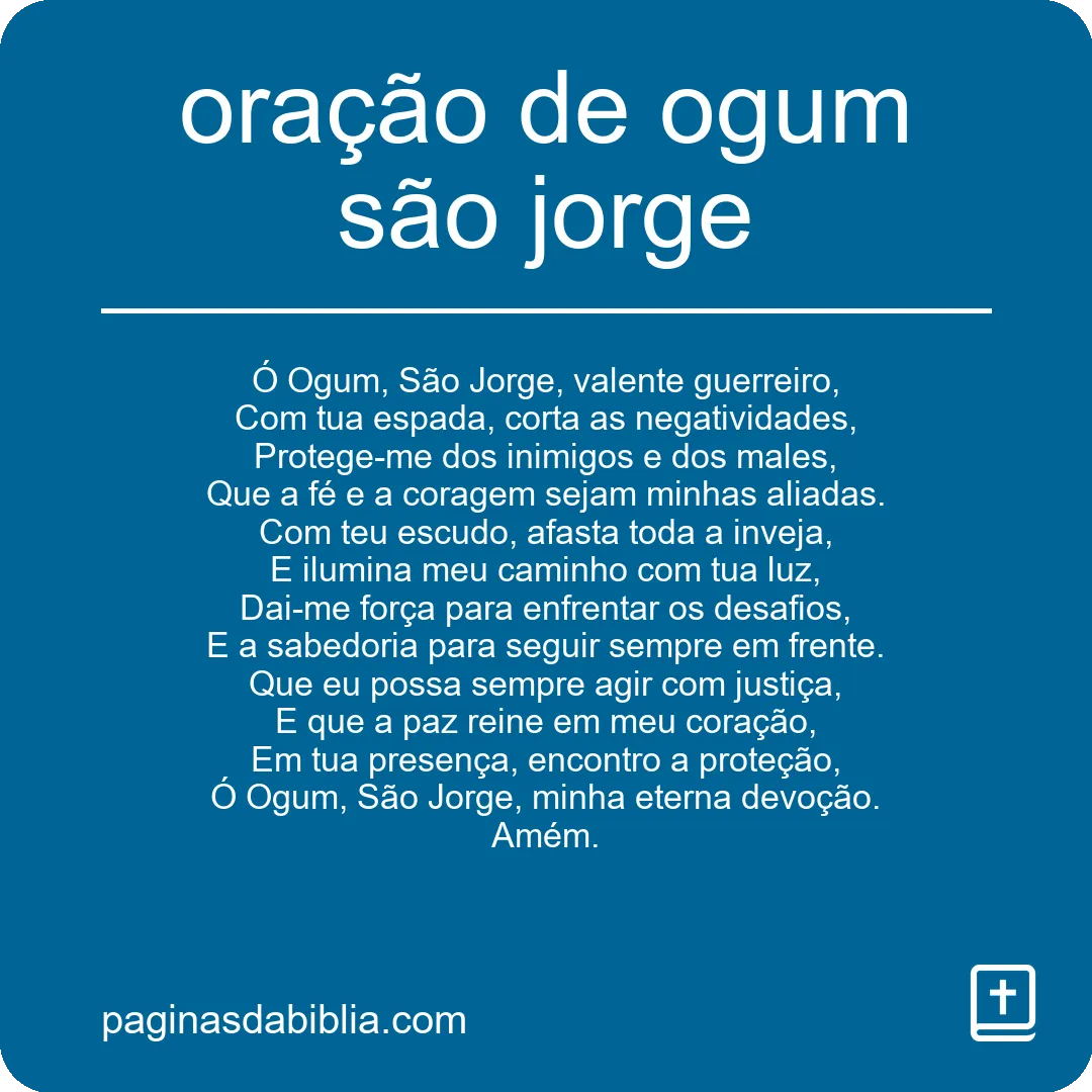 oração de ogum são jorge