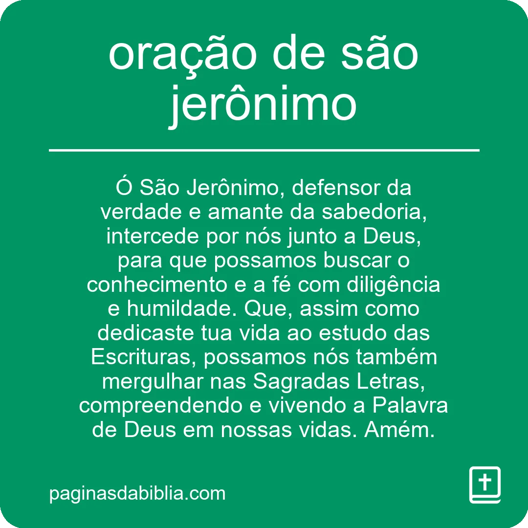 oração de são jerônimo