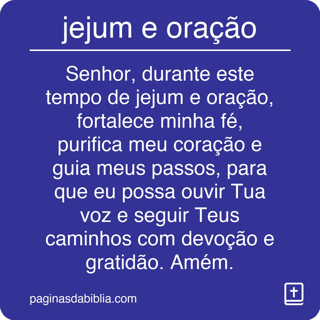 jejum e oração