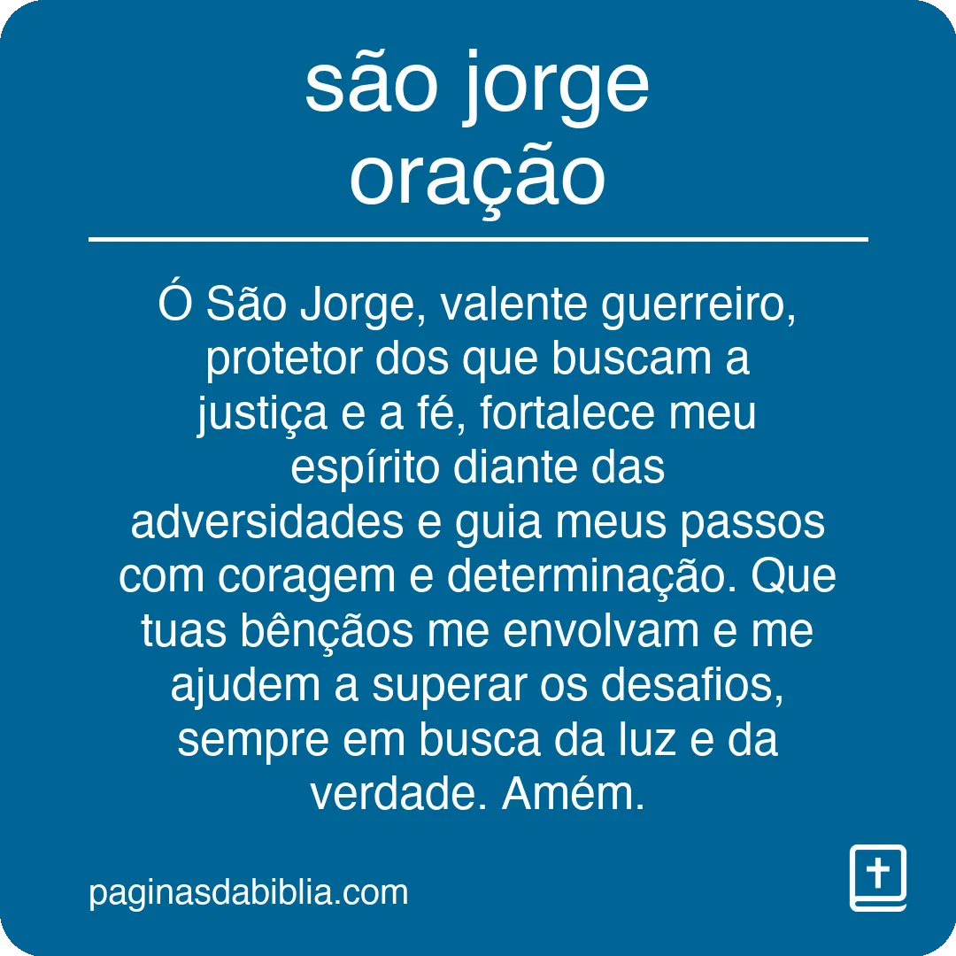 são jorge oração