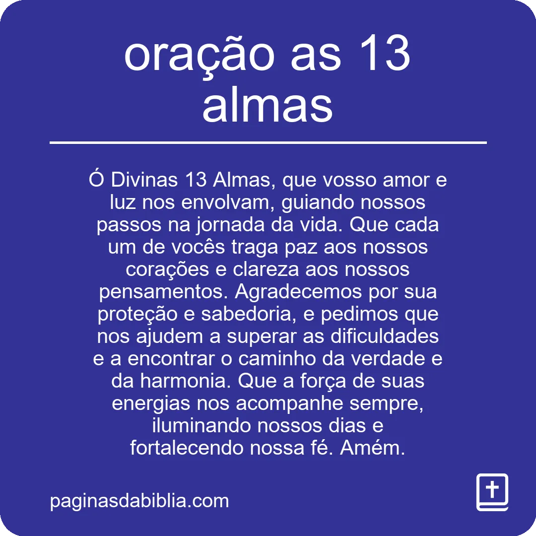 oração as 13 almas