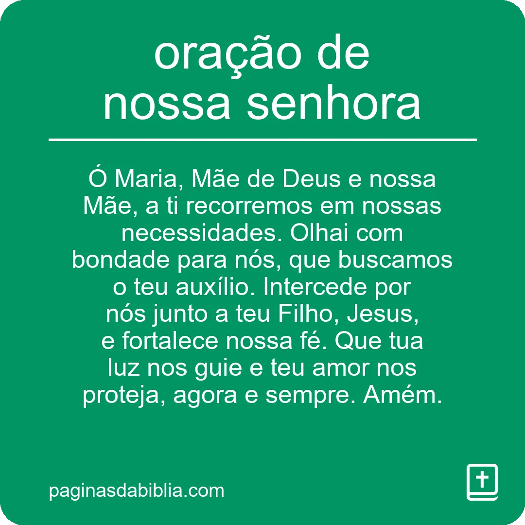 oração de nossa senhora