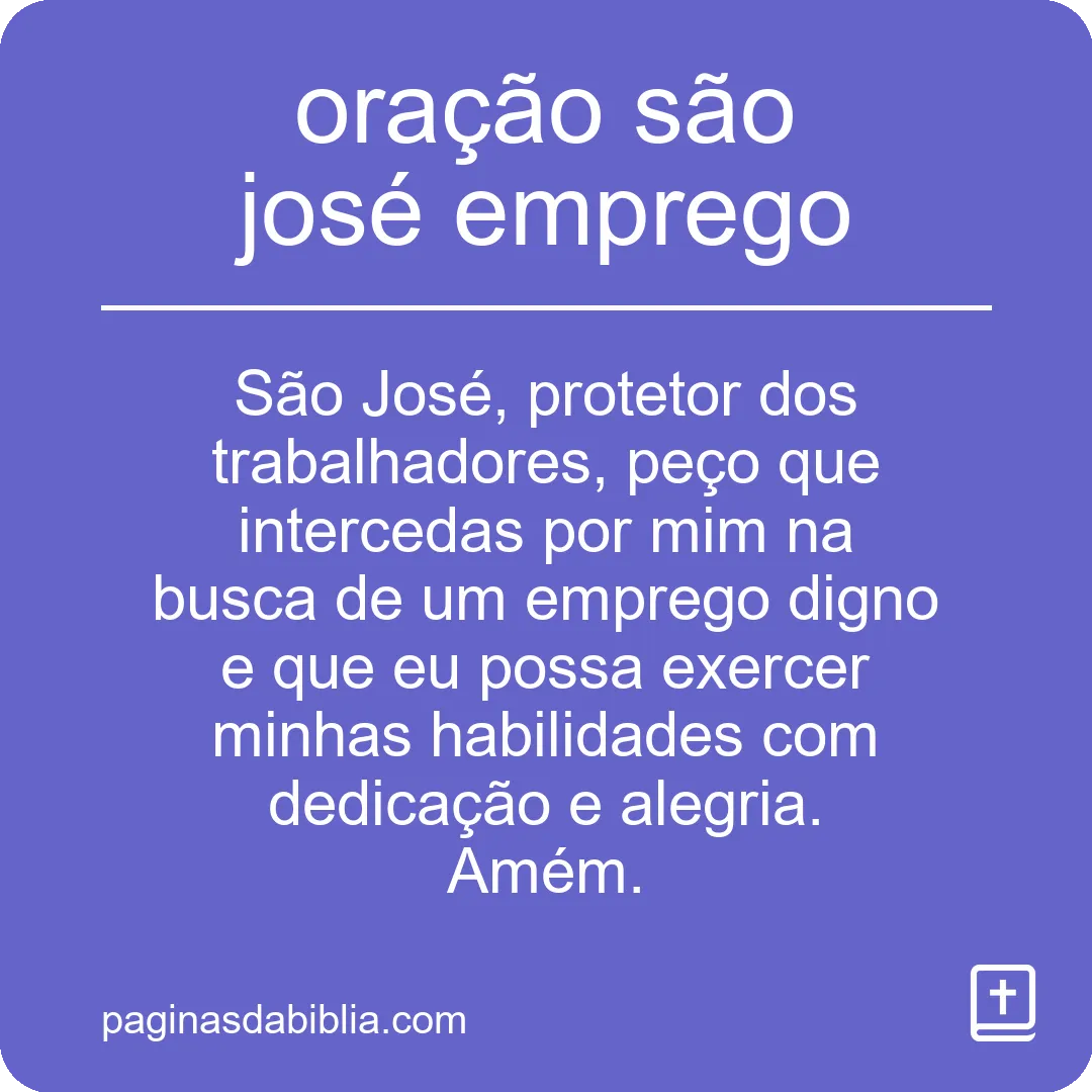 oração são josé emprego