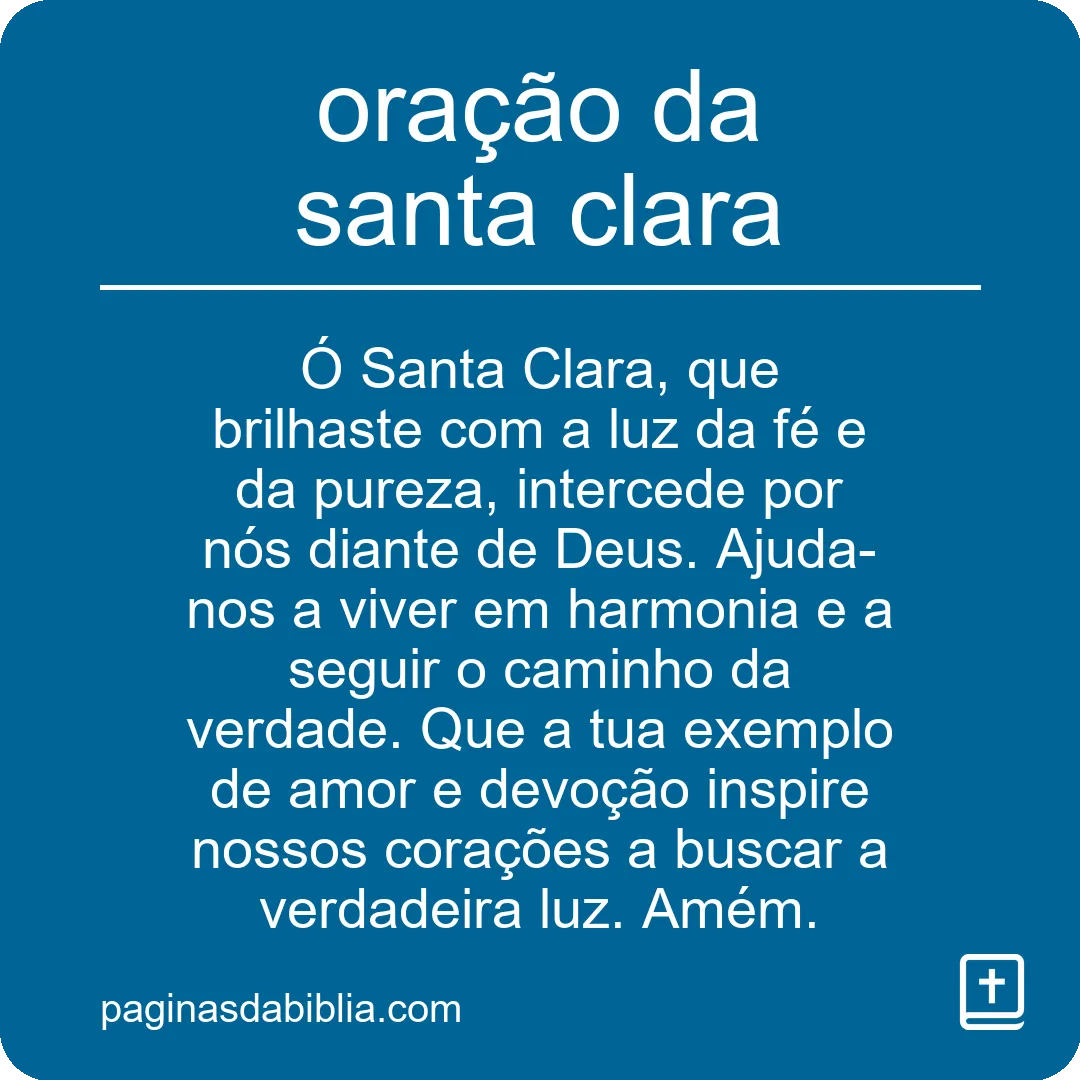 oração da santa clara