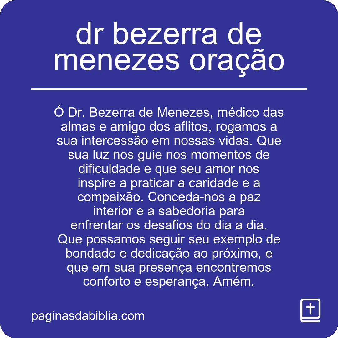 dr bezerra de menezes oração