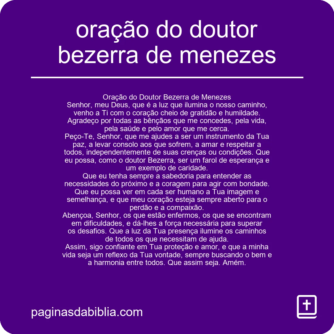 oração do doutor bezerra de menezes