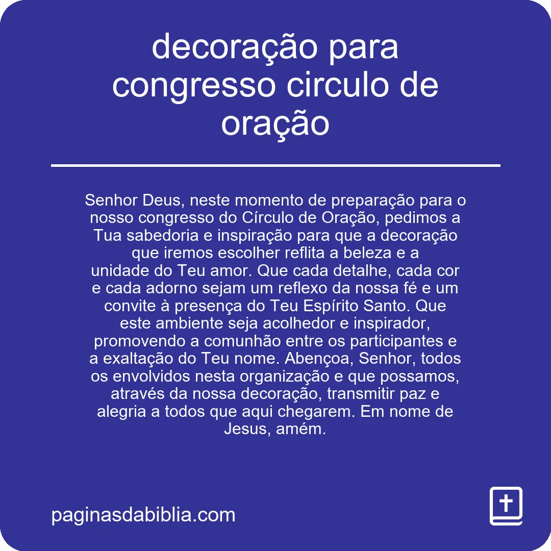 decoração para congresso circulo de oração