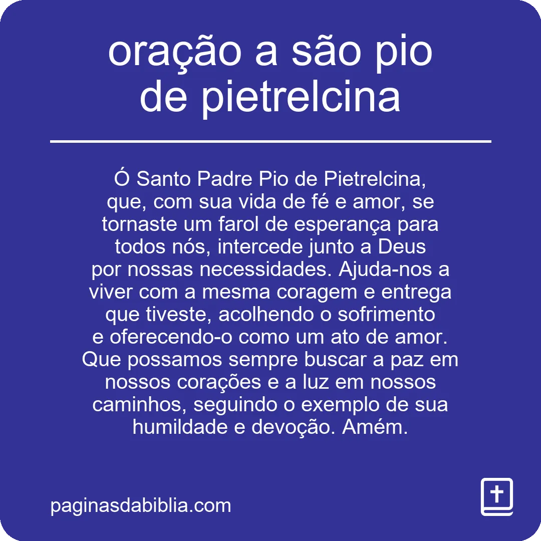 oração a são pio de pietrelcina