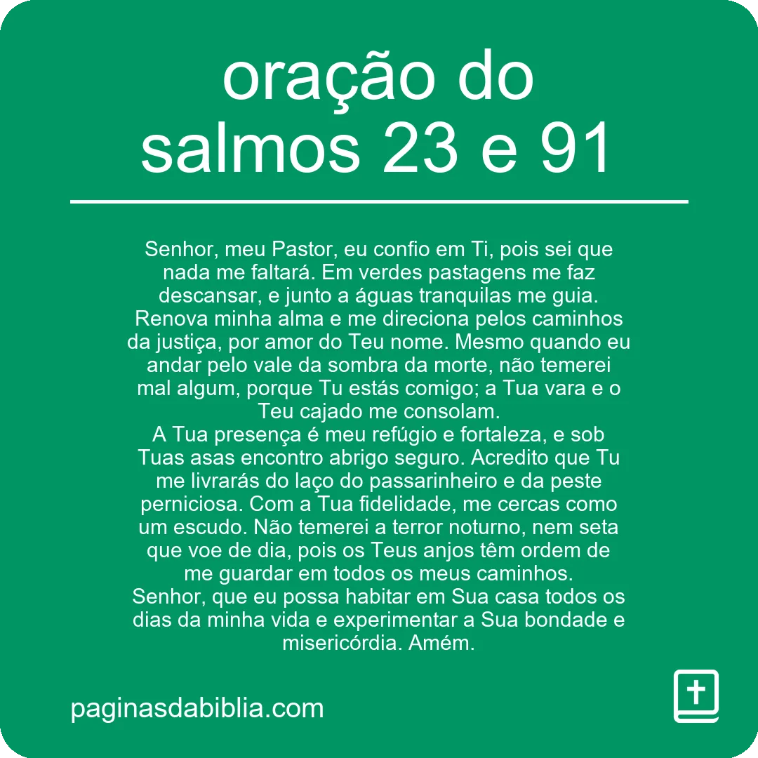 oração do salmos 23 e 91