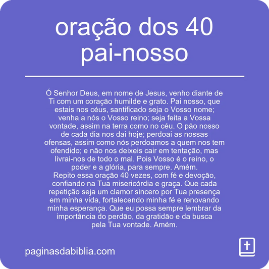 oração dos 40 pai-nosso