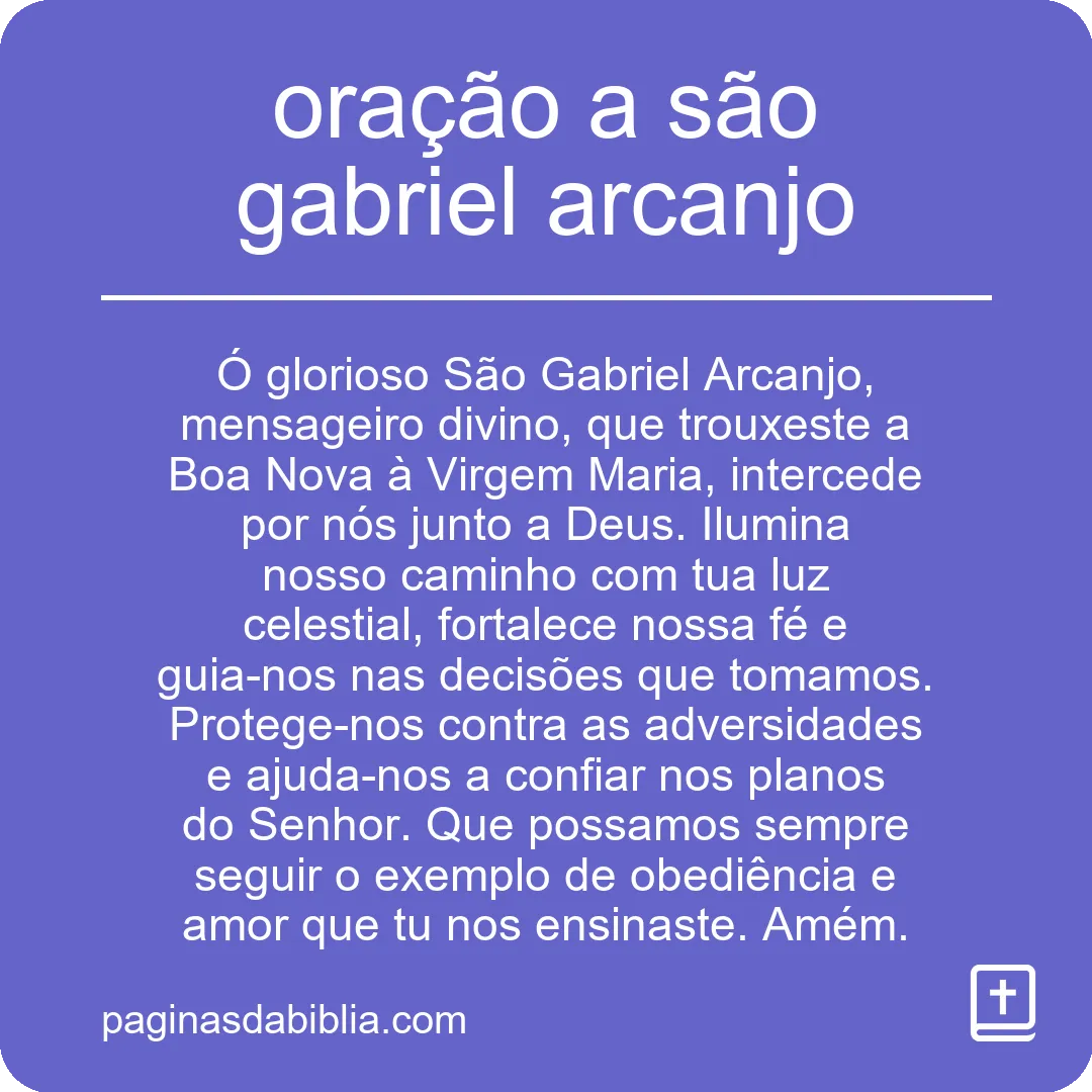 oração a são gabriel arcanjo