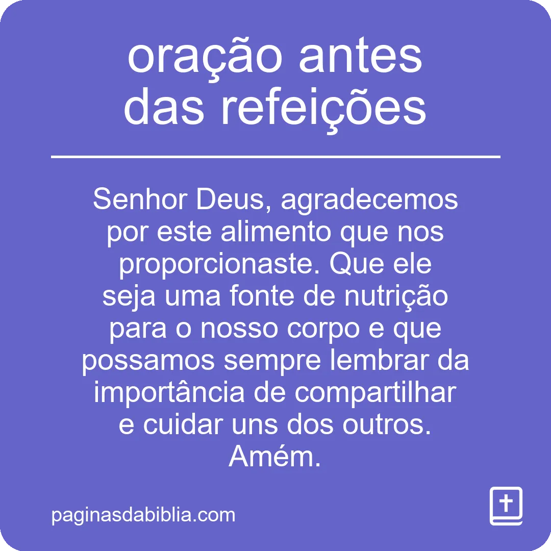 oração antes das refeições