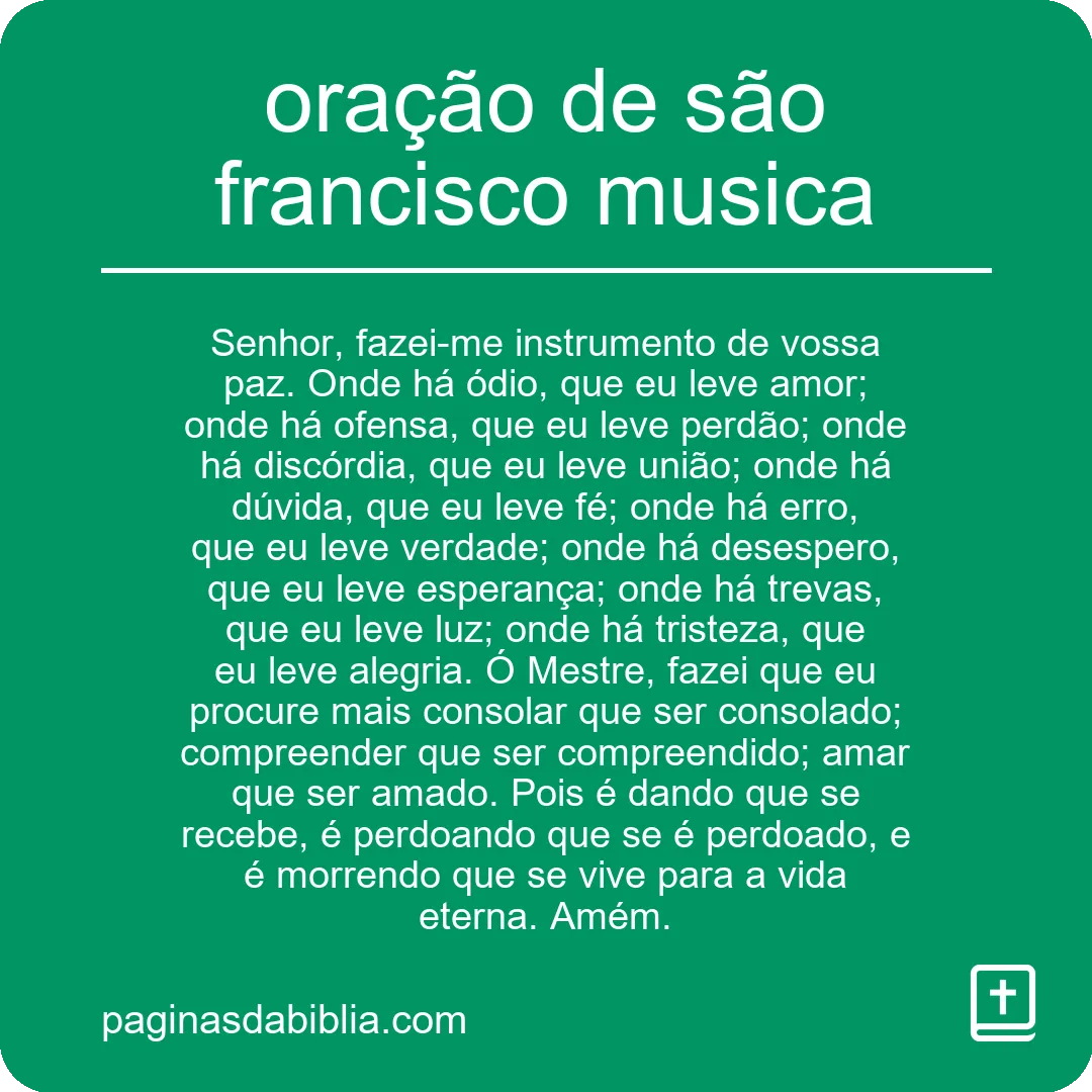 oração de são francisco musica