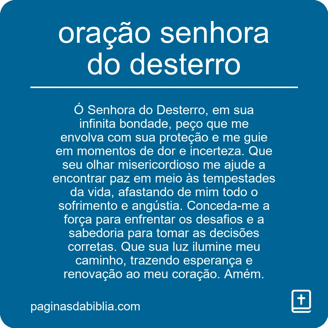 oração senhora do desterro