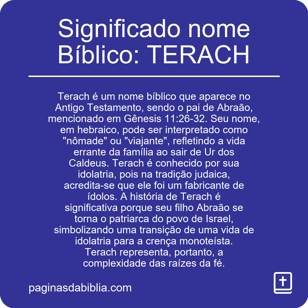 Significado nome Bíblico: TERACH