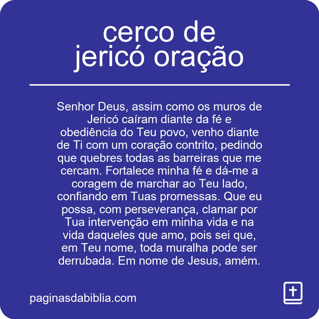 cerco de jericó oração