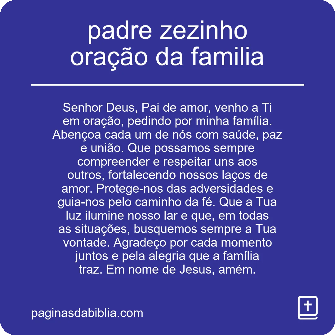 padre zezinho oração da familia