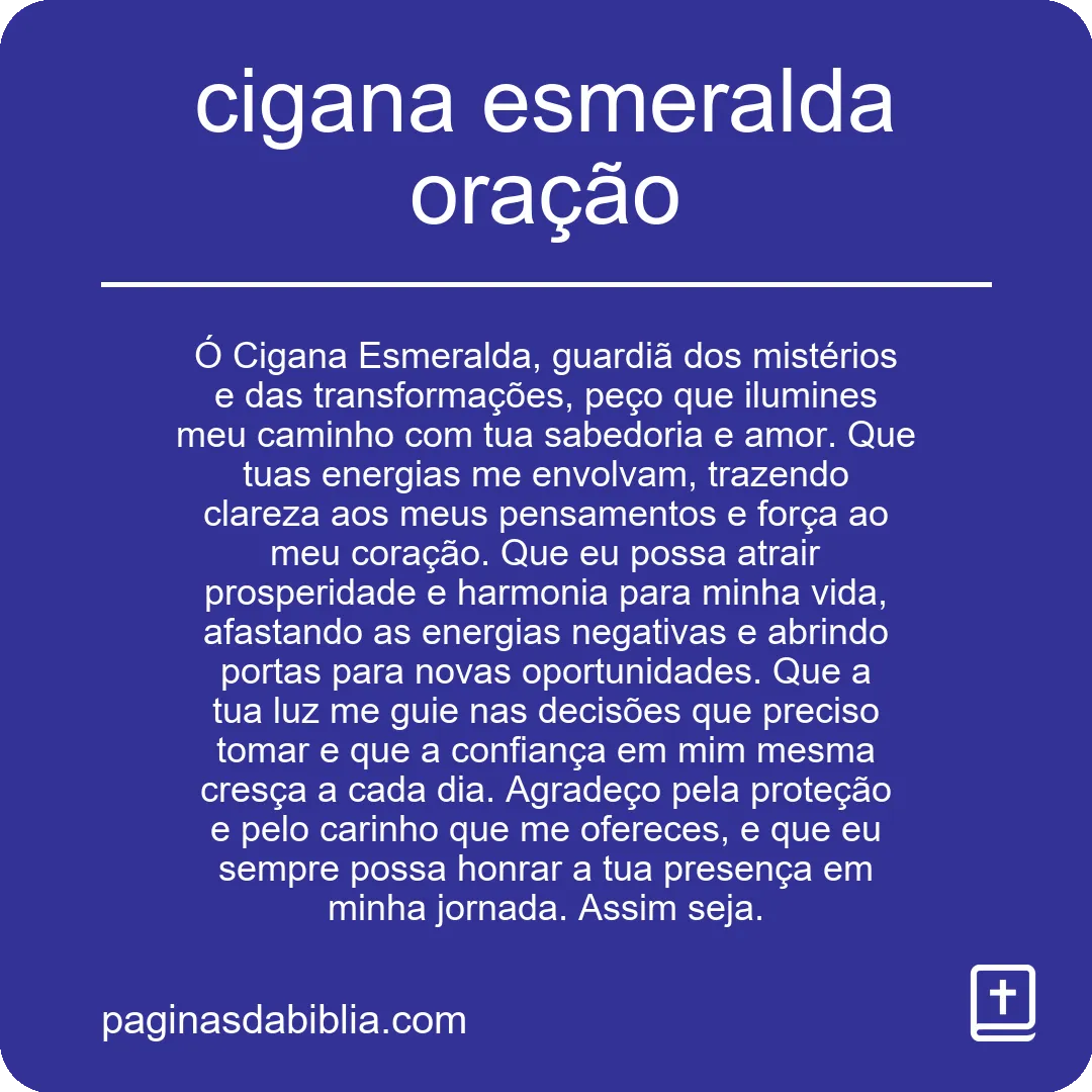 cigana esmeralda oração