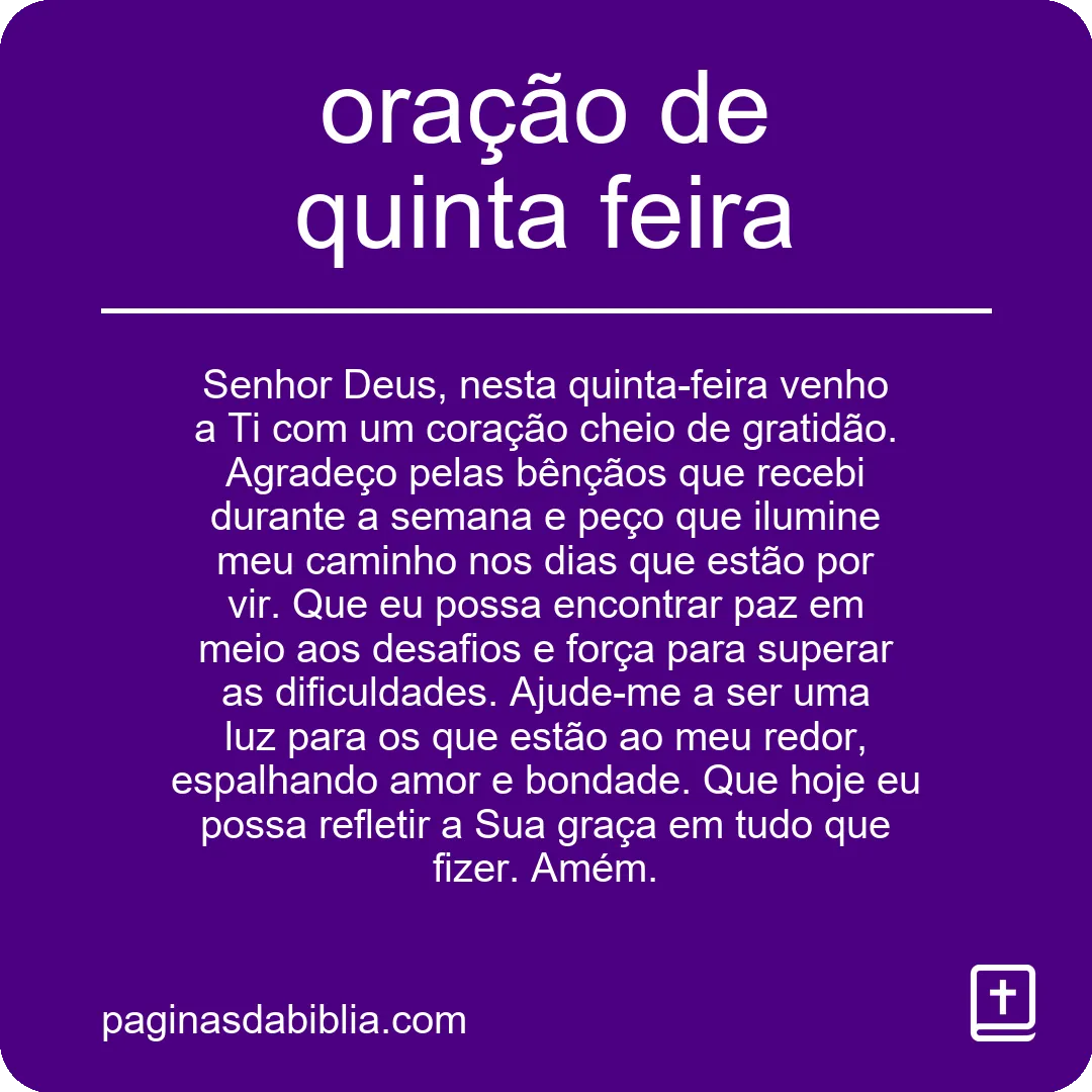 oração de quinta feira