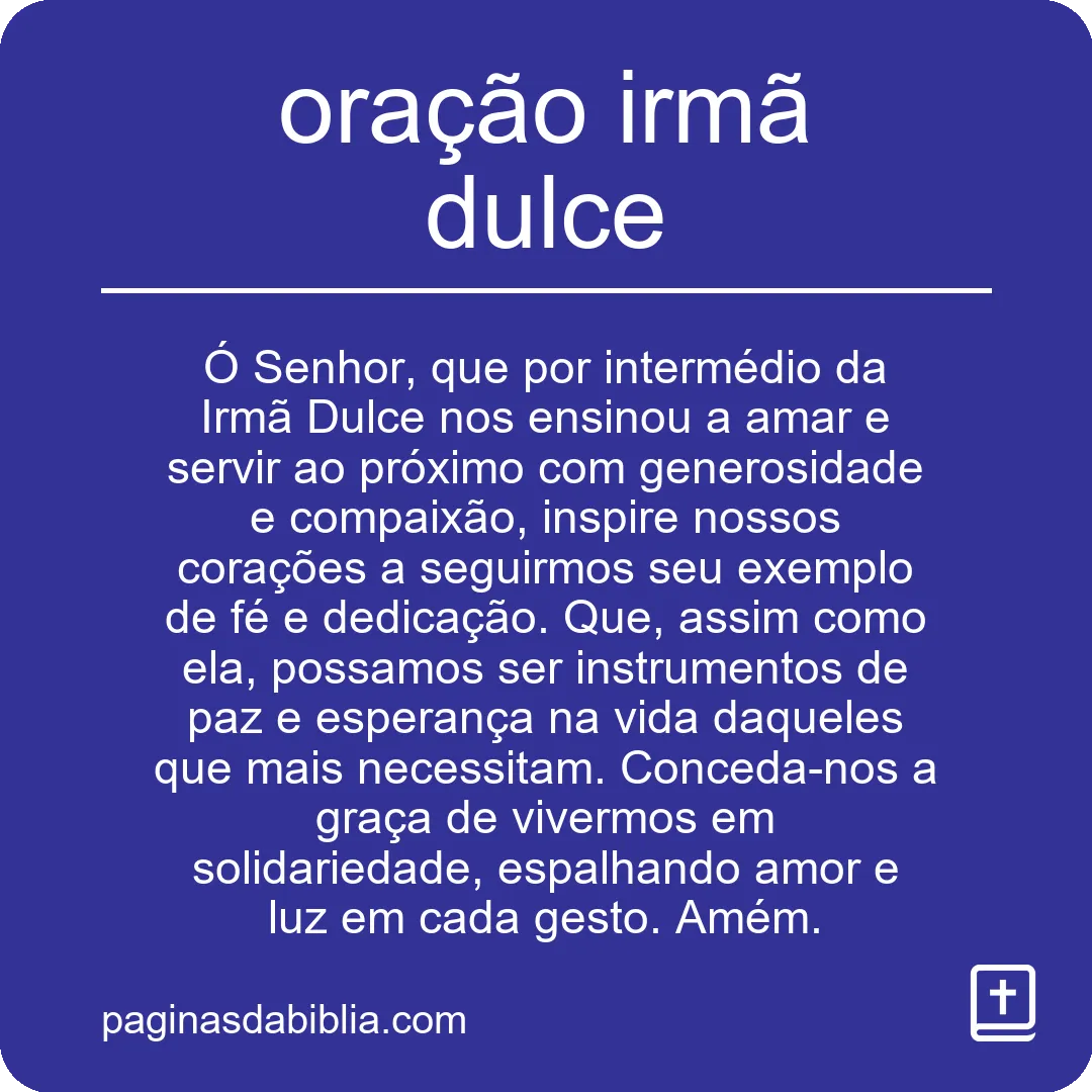 oração irmã dulce