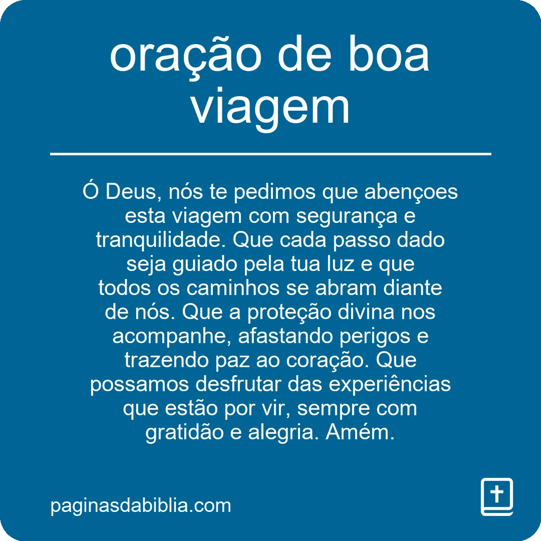 oração de boa viagem