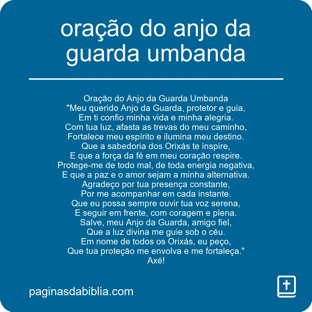 oração do anjo da guarda umbanda