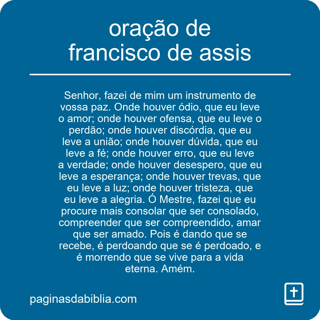 oração de francisco de assis