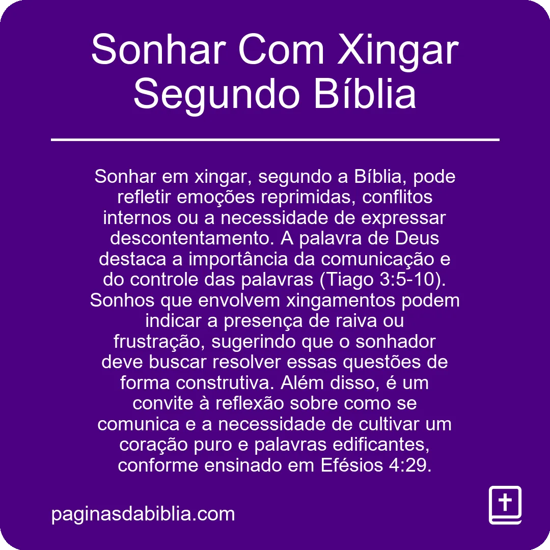 Sonhar Com Xingar Segundo Bíblia