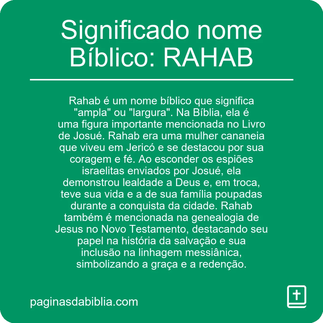 Significado nome Bíblico: RAHAB