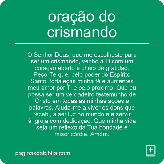 oração do crismando