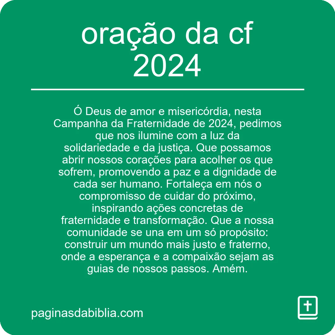 oração da cf 2024