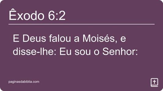 Êxodo 6:2