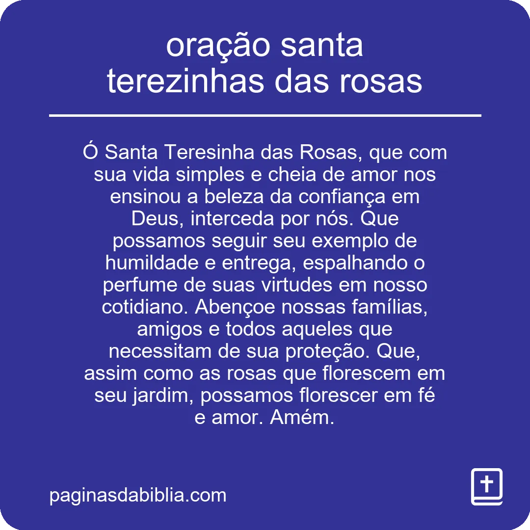 oração santa terezinhas das rosas