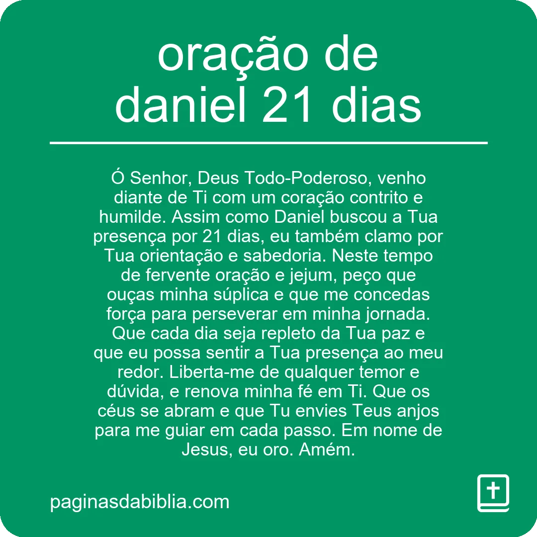 oração de daniel 21 dias