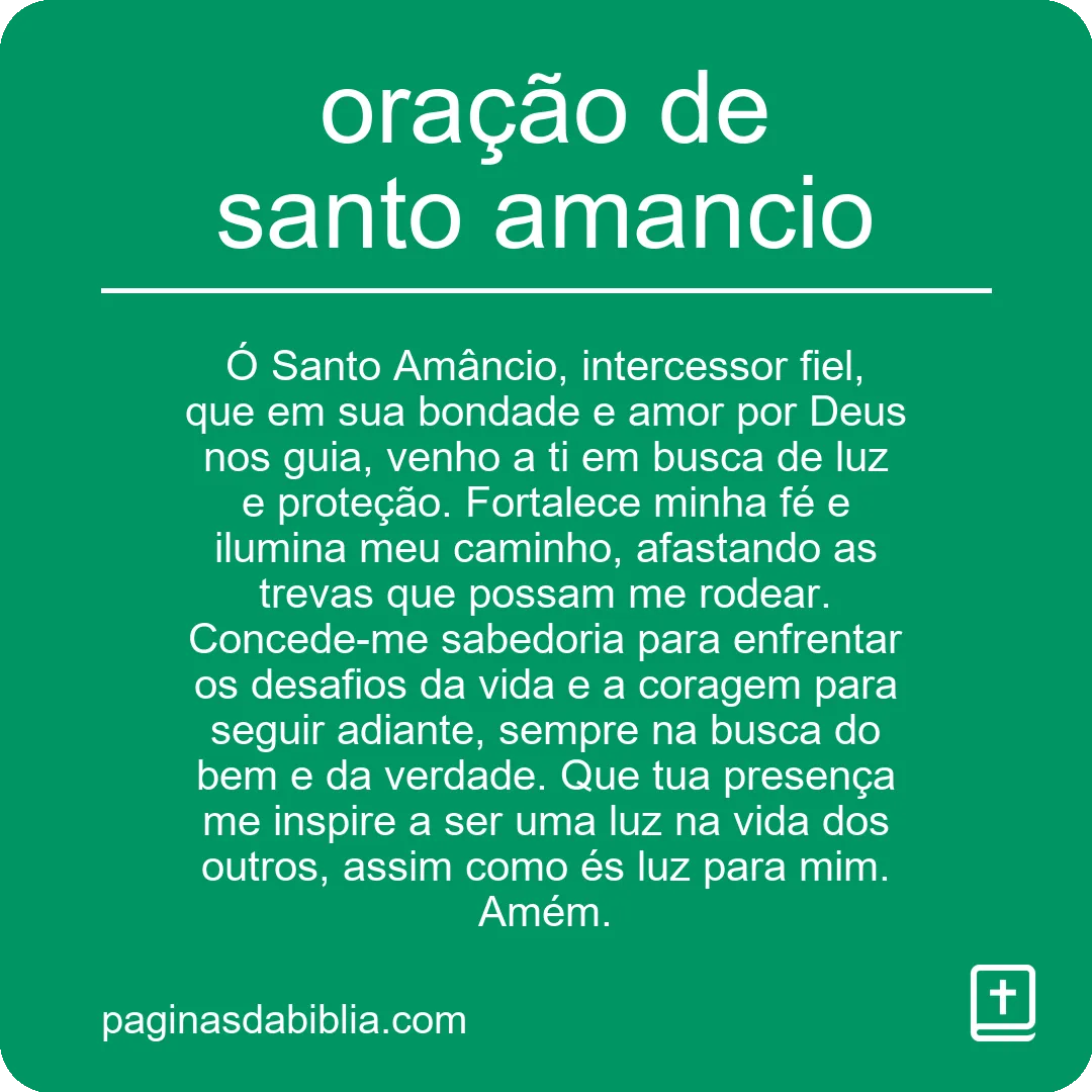 oração de santo amancio