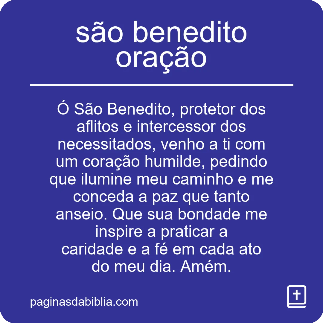 são benedito oração