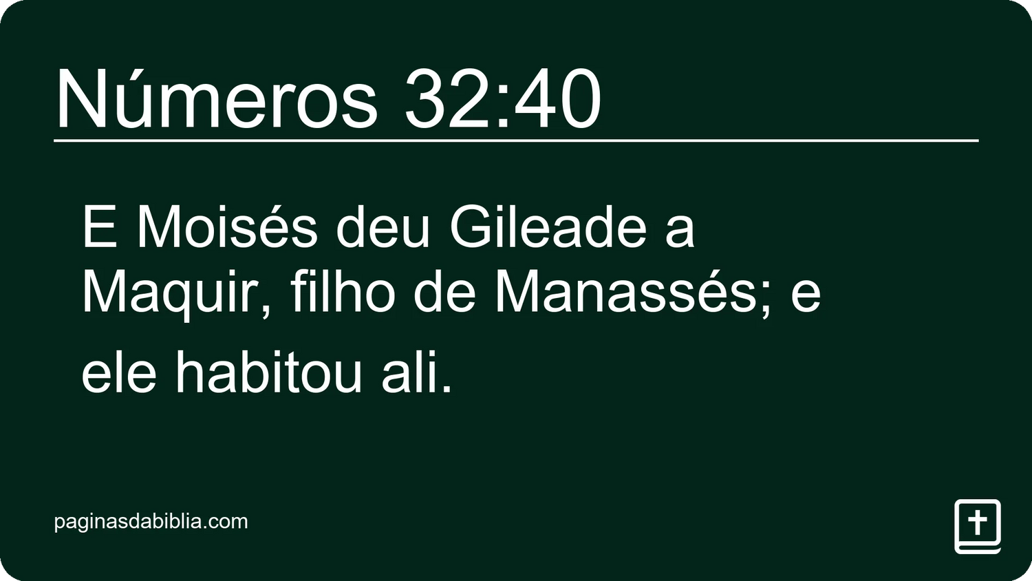 Números 32:40