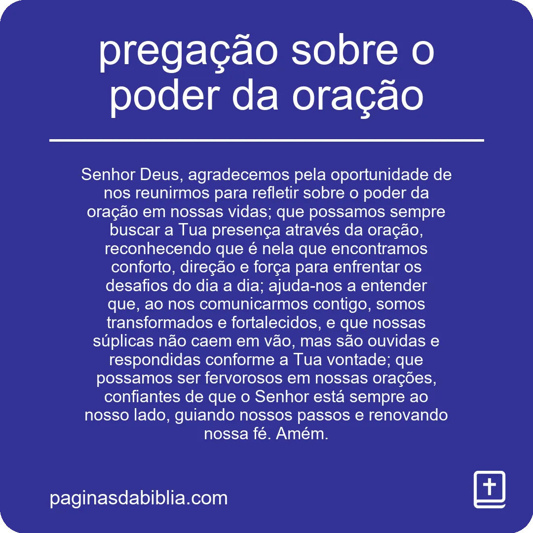 pregação sobre o poder da oração