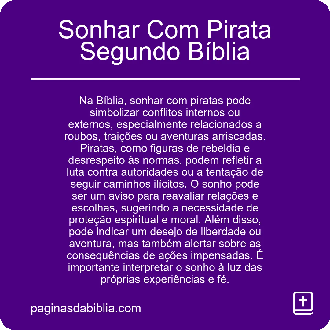 Sonhar Com Pirata Segundo Bíblia