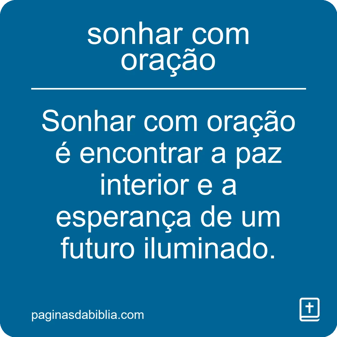 sonhar com oração