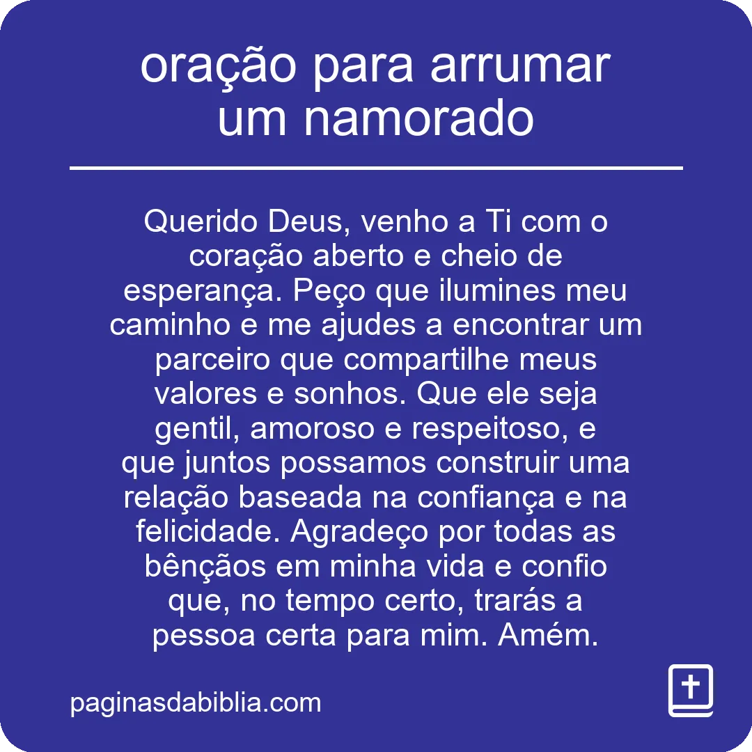 oração para arrumar um namorado