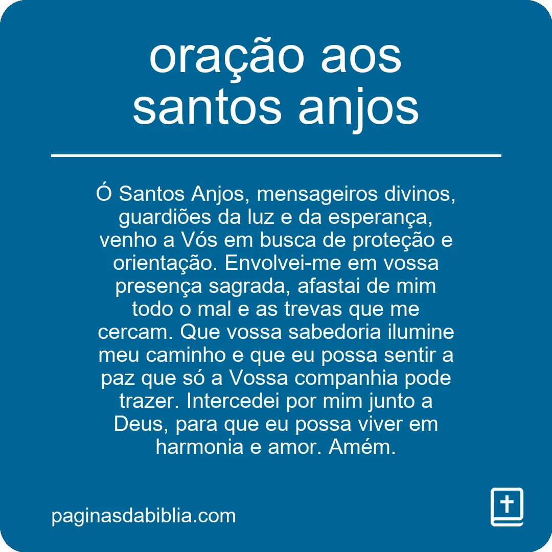 oração aos santos anjos