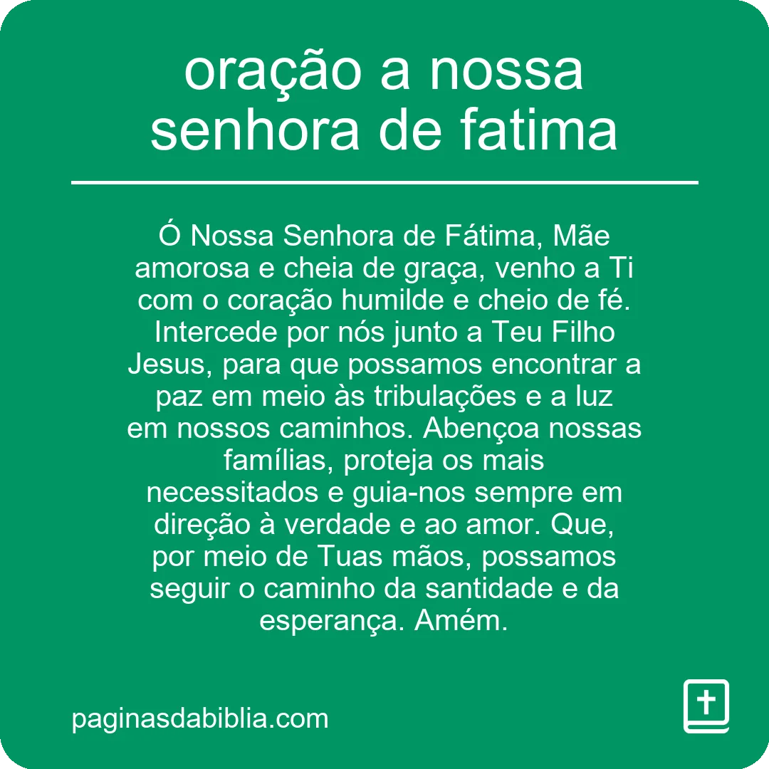 oração a nossa senhora de fatima