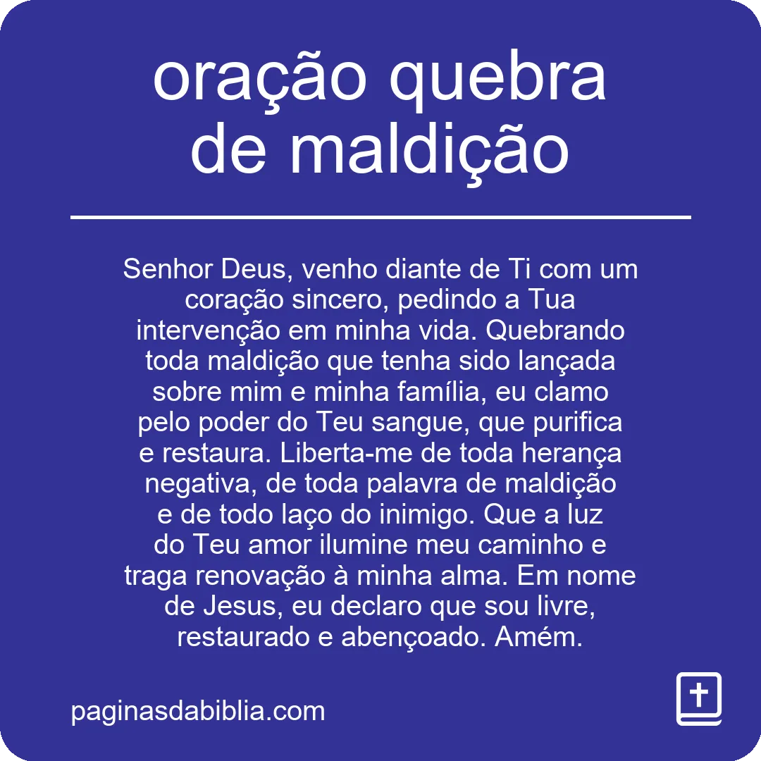 oração quebra de maldição