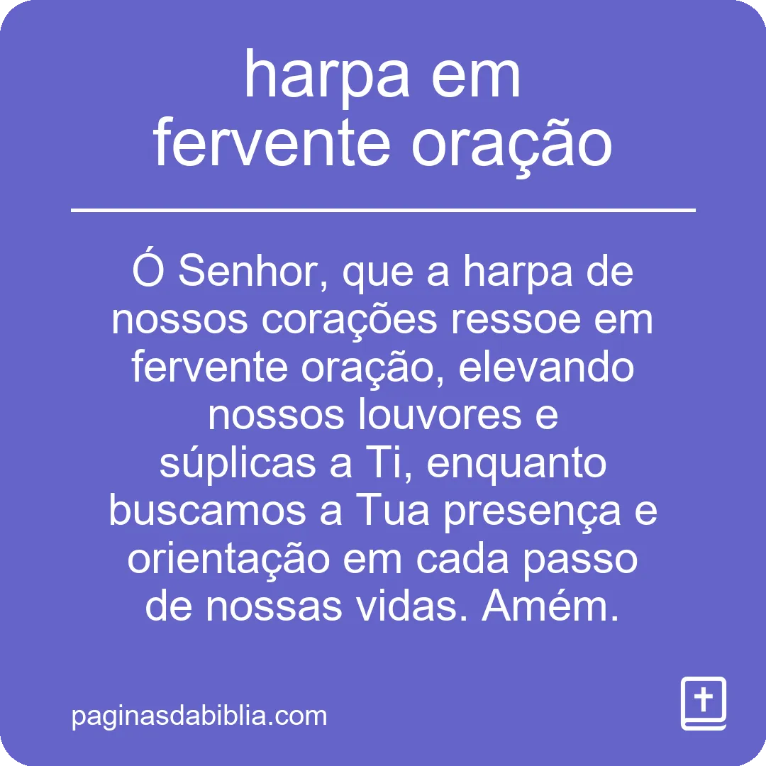 harpa em fervente oração