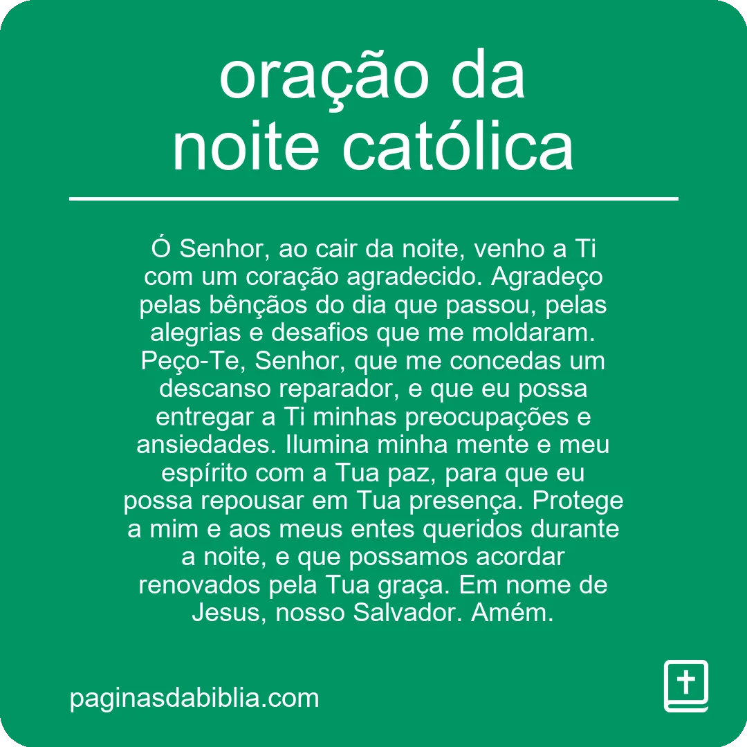 oração da noite católica