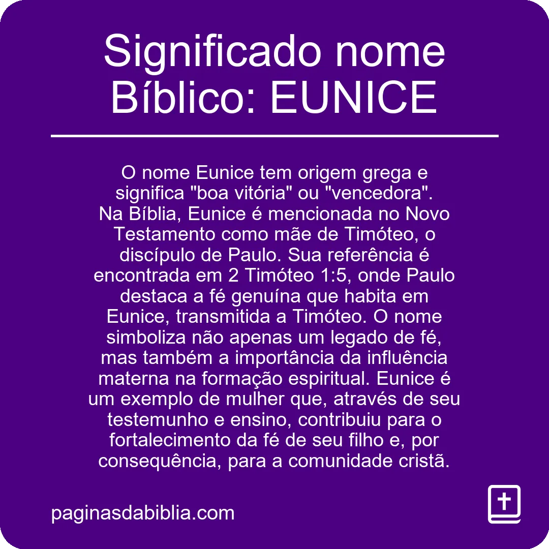 Significado nome Bíblico: EUNICE