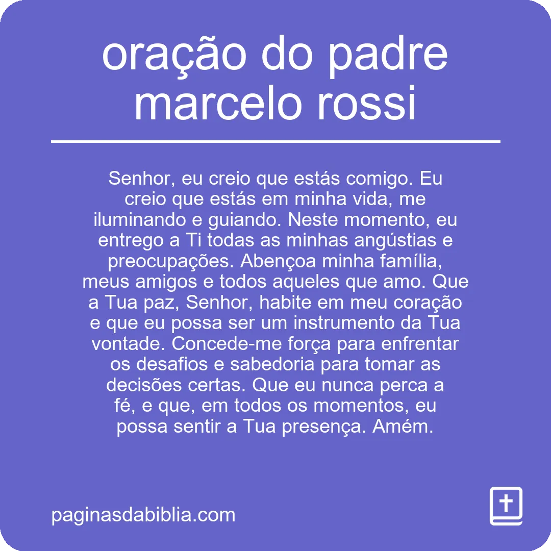 oração do padre marcelo rossi