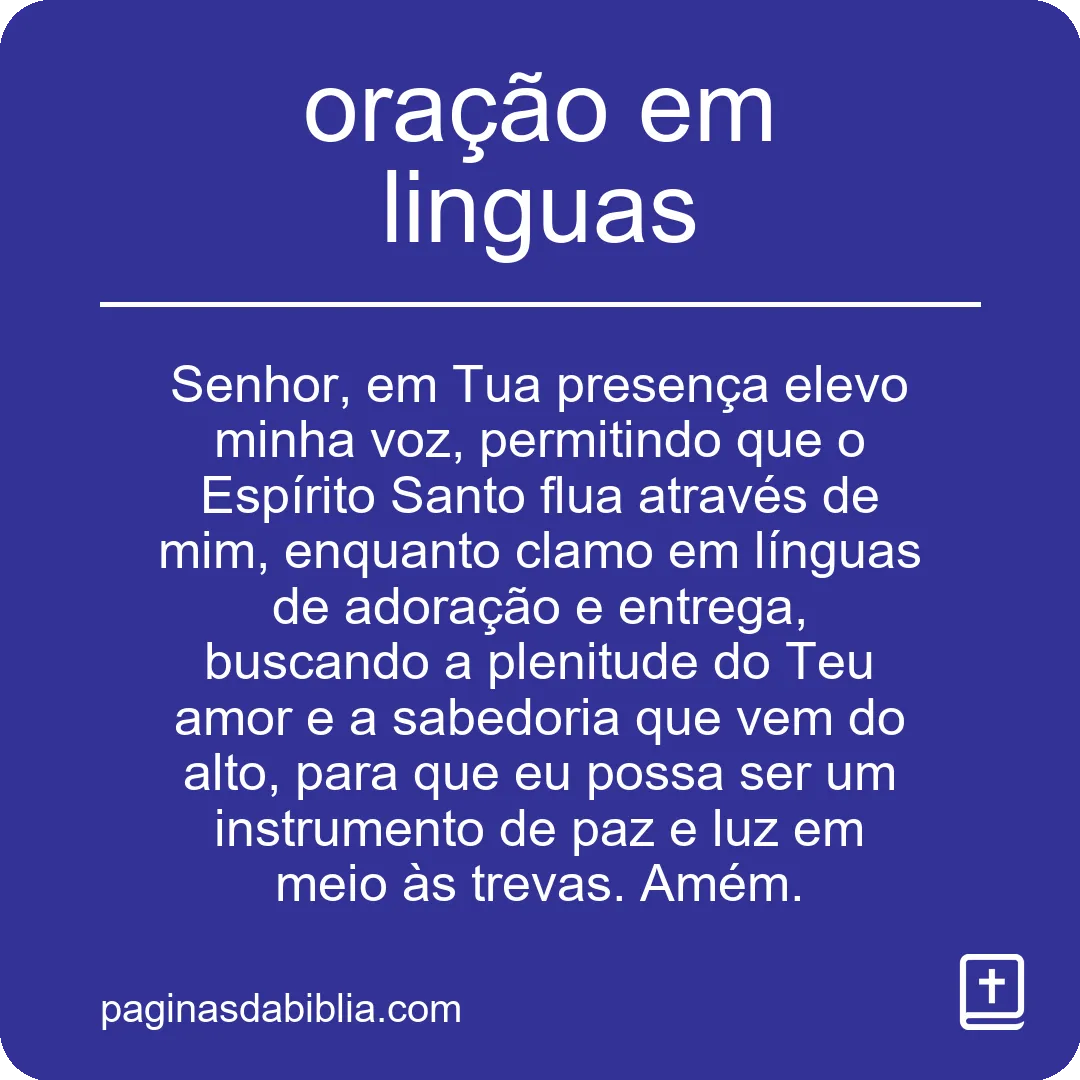 oração em linguas